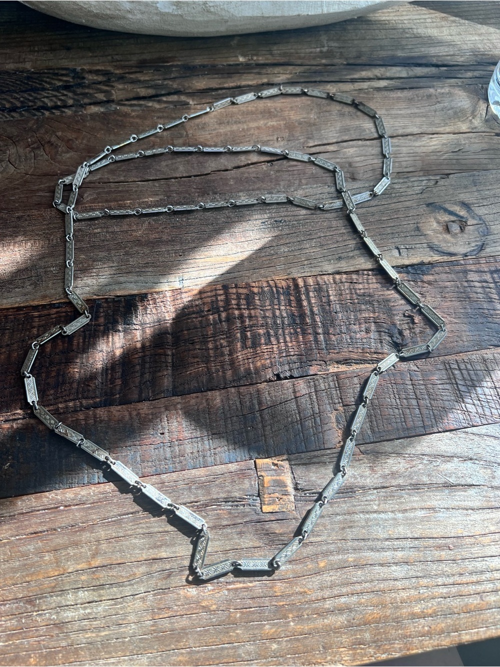 Antique-Style Silver Link VTG art deco inspired Necklace